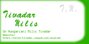 tivadar milis business card